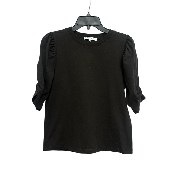 Frame Frankie Tee In Americano Brown Size Medium Puff Sleeve Cotton LWTS1816 - Picture 2 of 8